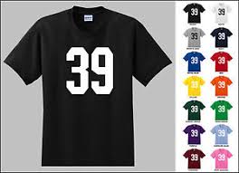 details about number 39 thirty nine sports number youth jersey t shirt front print