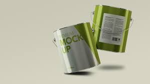 Box hanging free mockup to showcase your branding packaging design in a photorealistic style. Aluminium Packaging Mockup On Behance