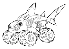 Just click on one of the thumbnails thumbnails to request them. Blaze And The Monster Machines Blaze Shark Coloring Coloring Home