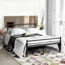 Double bed frame without headboard. Homylin Queen Bed Frame Double Bed Frame Single Metal Platform Mattress Foundation With Headboard Footboard Walmart Canada