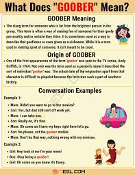 Goober Meaning What Does Goober Mean With Useful Examples In 2020 Vocabulary Words Slang Words Meant To Be