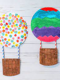 Paper Plate Hot Air Balloon Craft Balloon Crafts Hot Air Balloon Craft Transportation Crafts