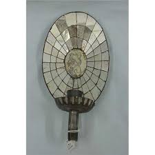 Maybe you would like to learn more about one of these? Two Mirrored Tin Wall Candle Sconces One With Round Back Pictured Has Unusual Bottom On The So