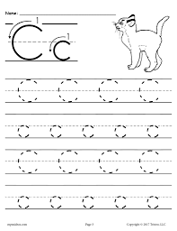 printable letter c tracing worksheet supplyme