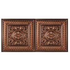 Pvc glue up or lay in ceiling tile (100 sq. Copper Drop Ceiling Tiles