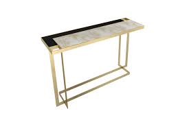 Gary Console Table In Brushed Brass With Calacatta Oro Top And Black Glass Details Designed By S Mesas Con Marmol Repisas Decorativas Decoracion De Interiores