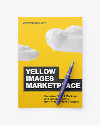 Download Textured A4 Paper W Pen Mockup In Stationery Mockups On Yellow Images Object Mockups PSD Mockup Templates