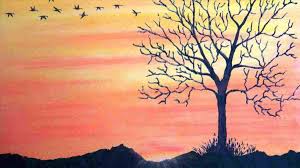 A large drop of sun lingered on the horizon and then dripped over various ancient religions held that the sun was a god, pulled across the sky each day in a great celestial chariot. Easy Sunset Drawing At Paintingvalley Com Explore Collection Of Easy Sunset Drawing