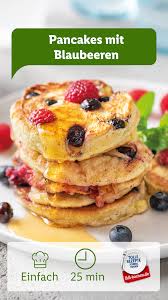Schnell Einfach Pancakes Mit Heidelbeeren Und Himbeeren Lidl Kochen Rezept Pancake Rezept Rezepte Rezept Fur Pancakes