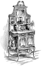 Black And White Furniture Clipart Victorian Furniture Illustration Black And White Clip Art Vintage Kitchen Clipart Sideboard Cabinet Antique Illustration Antique Sideboard Clip Art Vintage