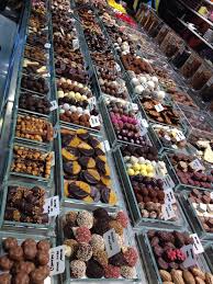 Chocolates In Barcelona Market Chocolate Sweets Food Chocolate Shop