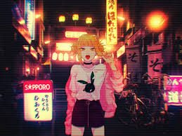 Neon anime aesthetic wallpapers wallpaper cave from anime aesthetic neon, source:wallpapercave.com. Anime Wallpaper Anime Girls Simple Simple Background Glitch Art Vhs Wallpaper For You Hd Wallpaper For Desktop Mobile