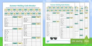 Does anyone here finished the game? Ks2 Summer Themed Summer Holiday Calculations Code Breaker Worksheets