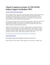 Pada kesempatan yang baik ini, kami akan membagikan kumpulan soal ujian sekolah atau usbn mata pelajaran bahasa inggris kelas 12 sma/smk/ma. Halaman Download Pengertian Dan Contoh Caption Bahasa Inggris