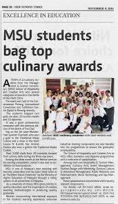 Msu Students Bag Culinary Awards Source New Sunday Times Nov 9 2014 Student Bag Student Creative Art