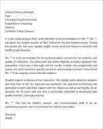 Sample Letter Of Recommendation For Teacher 18 Documents In Word Teacher Letter Of Recommendation Letter To Teacher Reference Letter For Student