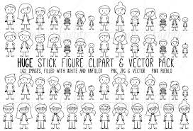 Huge Pack Of Stick Figure Clipart Clip Art Vectors Stick Etsy Stick Figures Clip Art Art Clipart