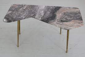 Bowery hill lift top coffee table in cherry. Italian Asymmetrical Coffee Table With Iron Legs Marble Top 1950s For Sale At Pamono