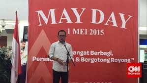 Hari buruh 2019 ini menandai 153 tahun sejak peristiwa haymarket. Janji Menteri Hanif Di Hari Buruh Sedunia