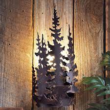 Bear Forest Metal Wall Lamp Metal Wall Lamp Rustic Lamps Black Forest Decor