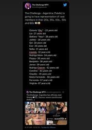 We are getting 20s to 60s year old cast members on The Challenge: Argentina  : rMtvChallenge