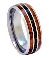 Men S Tungsten Ring With Koa Wood Australian Opal Inlay 8mm Comfort Fit Band Affordable Wedding Ring Tungsten Mens Rings Tungsten Carbide Wedding Bands