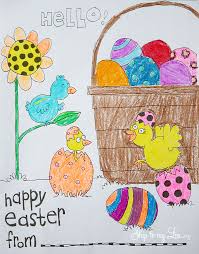 Fun colorful crayons for kids!!: Easter Basket Coloring Page Skip To My Lou