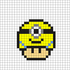 Minion Perles Hama Modeles Pixel Art Minecraft Modeles De Toiles En Plastique Pixel Art Champignon