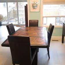 In any other room, this dining table would look average in size, but when you play with proportions in a space, this table looks much smaller. Best Slate Dining Room Table Free Chairs For Sale In Oshawa Ontario For 2021