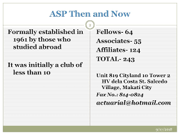 A lift chair is an item that can provide you years of use as well as comfort. Actuarial Society Of The Philippines Asp Ppt Download