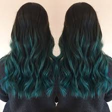 Dark teal hair pairs well with light colored flowers such as dusty pink roses, carnations, or peonies. Dark Ombre Teal Hair Color Novocom Top