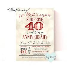 Surprise 40th Anniversary Invitation Ruby Red Wedding Etsy Wedding Anniversary Invitations Anniversary Invitations 40th Anniversary Party