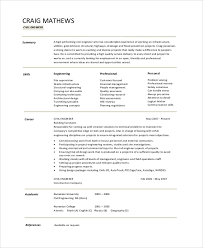 Free 7 Sample Engineering Cv Templates In Pdf Ms Word