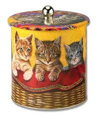 Cat Design Biscuit Barrel Cookie Tin Vintage Tins Vintage Cat Decorative Tin