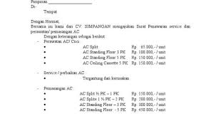 Demikian surat penawaran ini kami buat, atas perhatian dan kerja samanya kami sampaikan terima kasih. Contoh Surat Penawaran Jasa Service Ac Contoh Lif Co Id