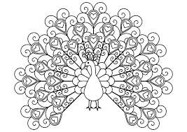 Peacock coloring pages by natalie. Peacock With Hearts Peacocks Adult Coloring Pages