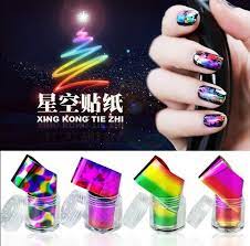 美甲贴纸韩国原宿星空美甲贴金属指甲贴光疗指甲油胶贴纸批发 nail art hacks nail manicure foil nails