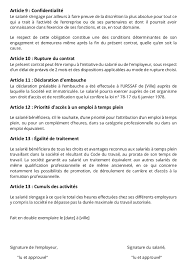 Modele De Contrat A Duree Indeterminee Cdi