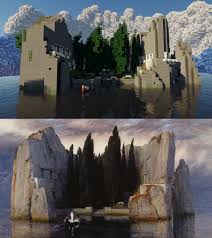 Recration of "Isle of the dead". What do you think you can find in the  interior of the island? (not finished project) : r/Minecraft