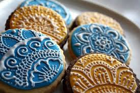 Mehndi Henna Inspired Cookies Asian Wedding Ideas Com Imagens Biscoitos Decorados Comida De Natal Bolachas Decoradas