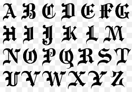 A font is the combination of typeface, size, weight, slope, and style to make up a printable or displayable set of characters. Blackletter Typeface Gothic Alphabet Font English Alphabet Angle Text Monochrome Png Pngwing