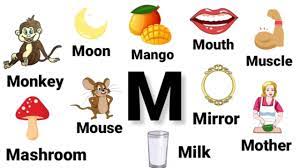 When printing, the text will cut off at page width. M Letter Words In English Words Starting With Letter M M Letter Words With Pictures Youtube