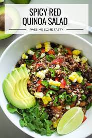 Spicy Red Quinoa Salad Recipe Red Quinoa Salad Delicious Veggies Red Quinoa