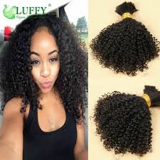 This kind of braids is popularly used on women with a natural kinky hair texture so that it can blend and look as realistic as possible. Afro Kinky Curly Human Hair Bulk 100 Mongolian Curly Bulk Hair For Braiding Ebay