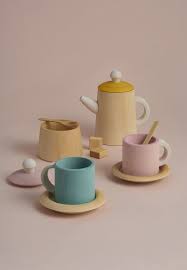 A Set Of Toy Dishes For Tea Drinking What Is A Dinner Party Without Tea And If The Visitors Came Unexpectedly Wooden Tea Set Toddler Play Kitchen Tea Party
