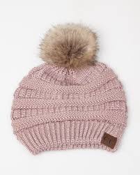 Shop Womens Fashion Online Hats Hair Accessories The Paper Store Fur Pom Pom Beanie Fur Pom Pom Faux Fur Pom Pom