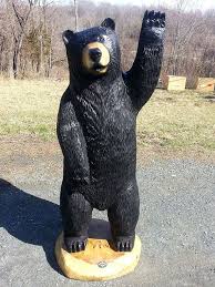 Cole Waving Black Bear Chainsaw Carving Wood Sculpture 5 Etsy Bear Carving Bear Statue Bear Sculptures
