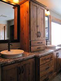 60 inch double sink bathroom vanity in rustic brown with barn door style doors $2,117.00 $1,629.00 sku: Rustic Bathroom Double Vanity Ideas Rustic Bathroom Vanities Rustic Bathrooms