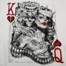 As you can see here, the king has the larger crown. Card Gangster King And Queen Tattoos Novocom Top