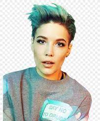 Halsey's hair has gone through a lot of looks, and that's the long and the short of it. Halsey Hairstyle Short Hair Pixie Cut Png 769x989px Halsey Bad At Love Black Hair Blue Hair